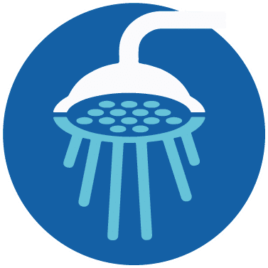 Hot showers and changing rooms