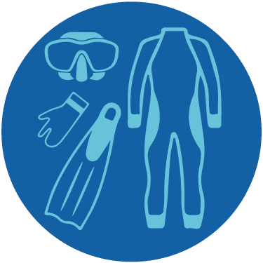 Full rental equipment for cold-water diving