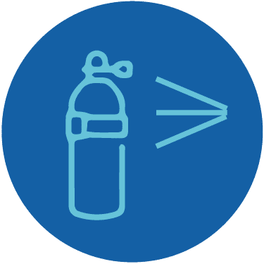 Cylinder filling station (filtered air and nitrox available)