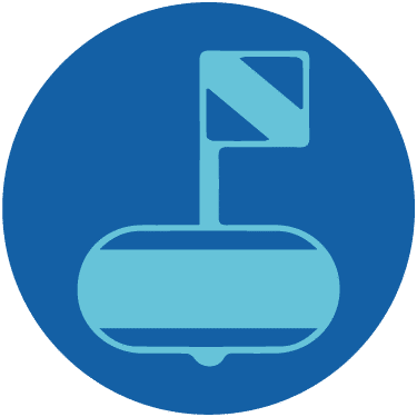 Marked dive sites with submerged reference points